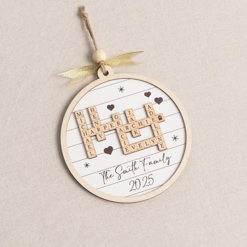 Personalized Family Crossword Ornament – Custom Names Keepsake product image 9