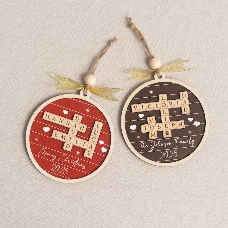 Personalized Family Crossword Ornament – Custom Names Keepsake product image 16