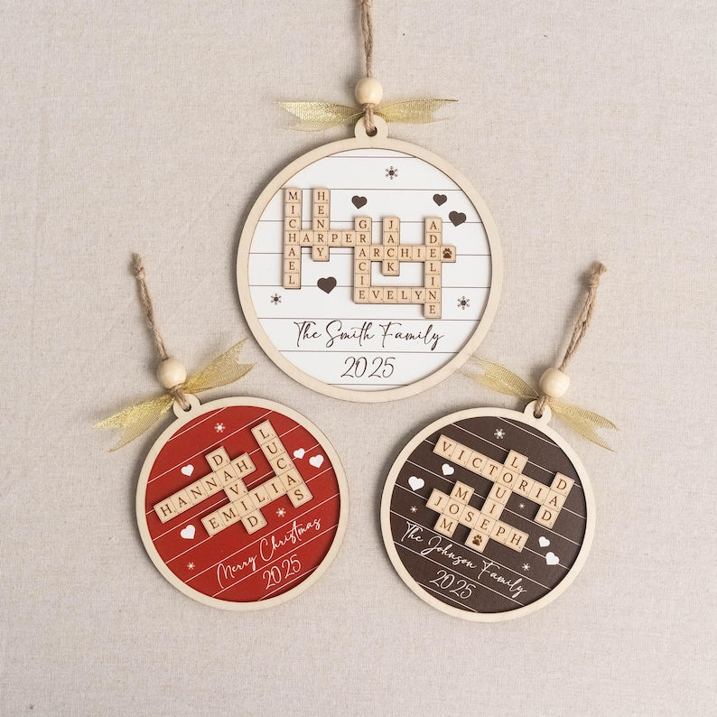 Personalized Family Crossword Ornament – Custom Names Keepsake product image 17