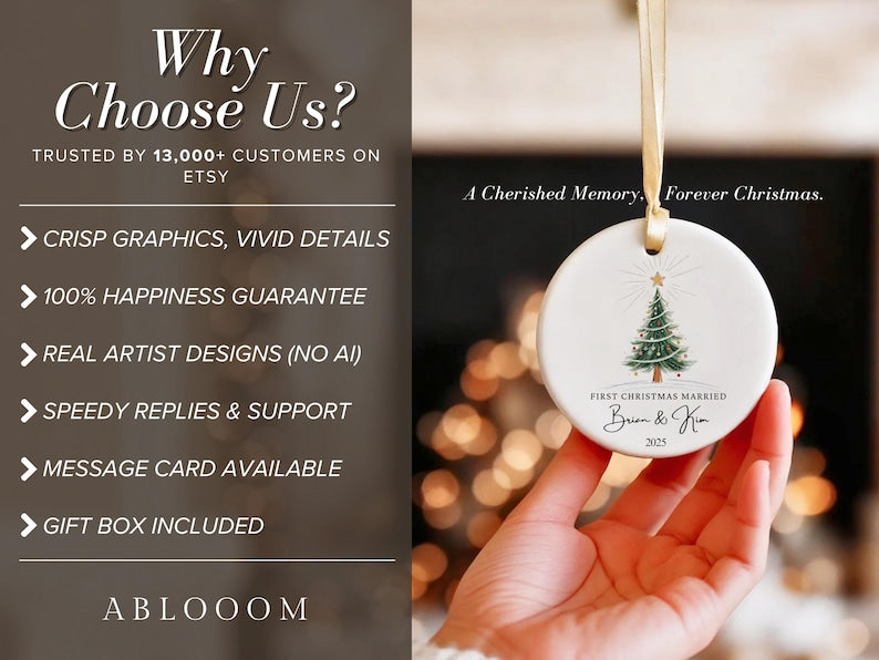 First Christmas Married Ornament – Mr and Mrs Ornament product image 2