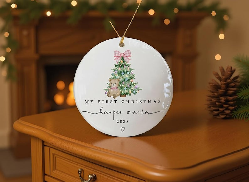 Personalized Baby Girl First Christmas Ornament product image 9