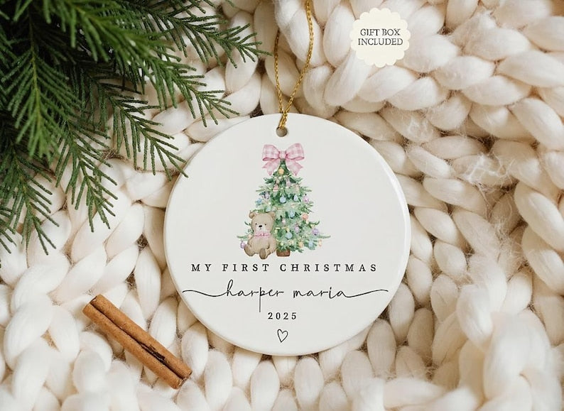 Personalized Baby Girl First Christmas Ornament product image 10