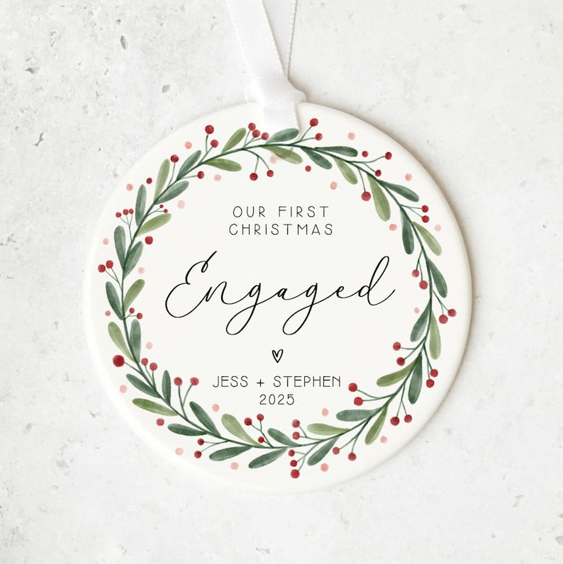 Personalized Engagement Ornament – Custom Couple Keepsake product image 2