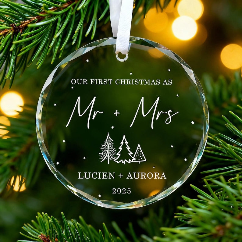 Personalized Our First Christmas as Mr & Mrs Ornament product image 2