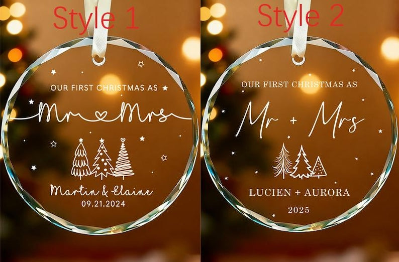 Personalized Our First Christmas as Mr & Mrs Ornament product image 3