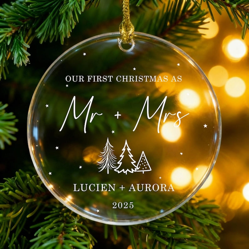 Personalized Our First Christmas as Mr & Mrs Ornament product image 6