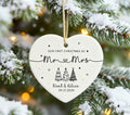 Personalized Mr & Mrs Keepsake Gift – First Christmas as Mr + Mrs Ornament personalized acrylic Christmas ornament