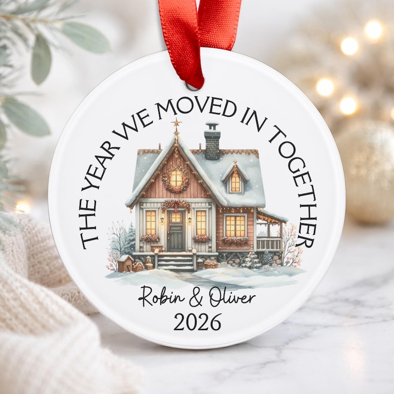 Custom Couples Ornament – First Place Together personalized acrylic Christmas ornament