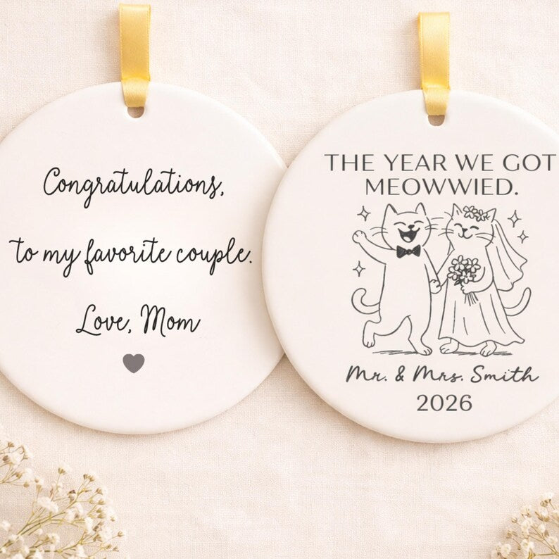 Personalized Cat Wedding Ornament – Funny Meowwied Gift for Cat Lovers product image 2