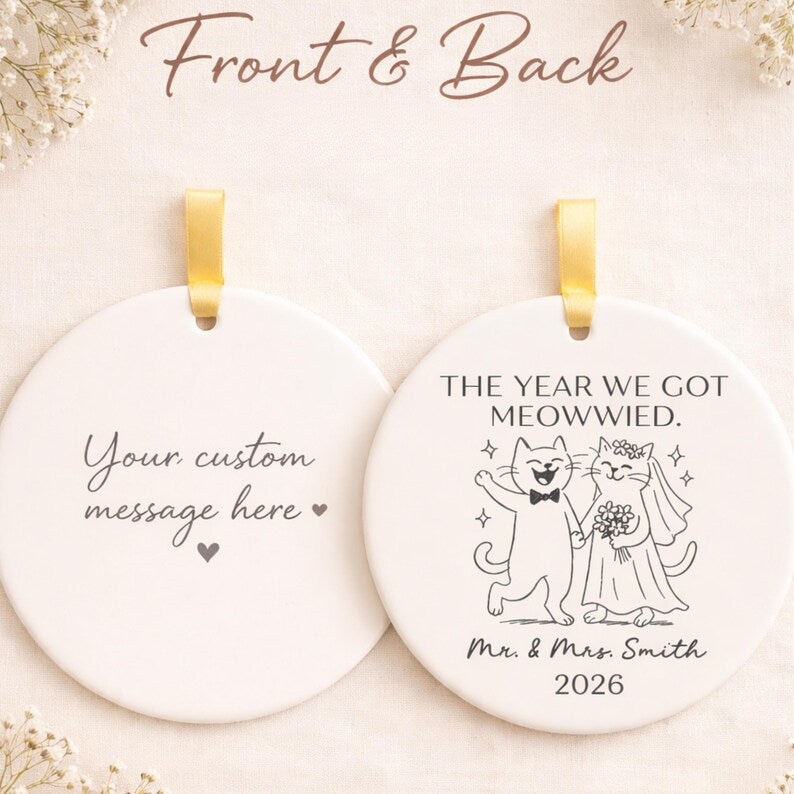 Personalized Cat Wedding Ornament – Funny Meowwied Gift for Cat Lovers product image 7