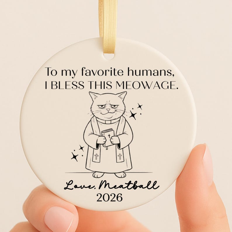 Personalized Cat Wedding Ornament – Funny Wedding Gift from Cat product image 5