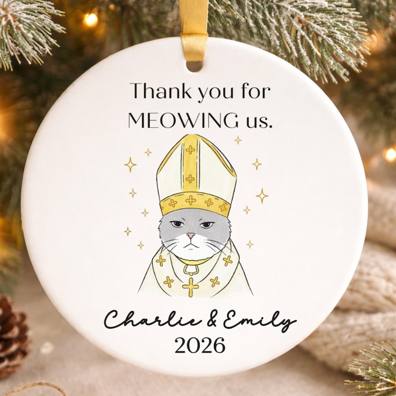 Funny Cat Wedding Ornament – Thank You Wedding Officiant Gift product image 7