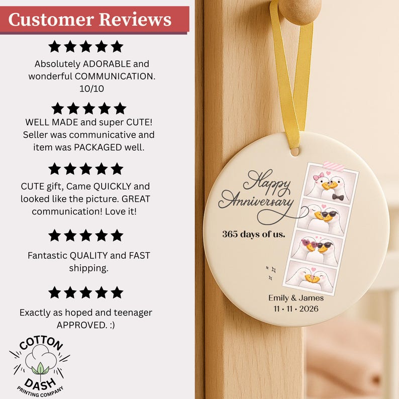 First Anniversary Ornament – Photobooth Wedding Anniversary Gift for Couples product image 10