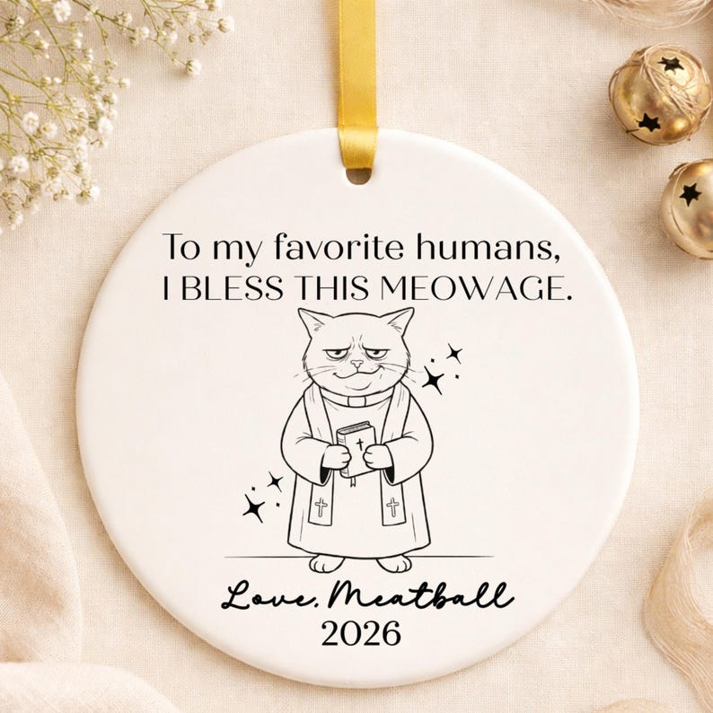 Personalized Cat Wedding Ornament – Funny Wedding Gift from Cat personalized Christmas ornament
