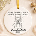 Personalized Cat Wedding Ornament – Funny Wedding Gift from Cat personalized Christmas ornament