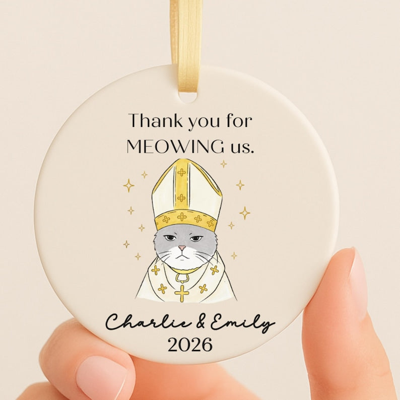 Funny Cat Wedding Ornament – Thank You Wedding Officiant Gift product image 5