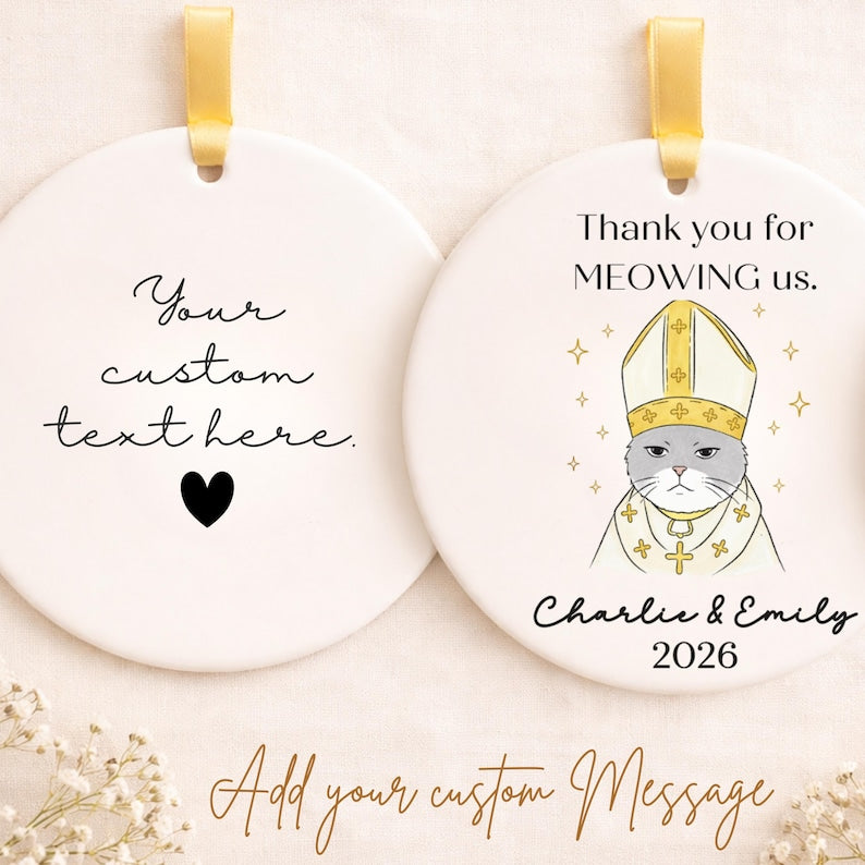 Funny Cat Wedding Ornament – Thank You Wedding Officiant Gift product image 2