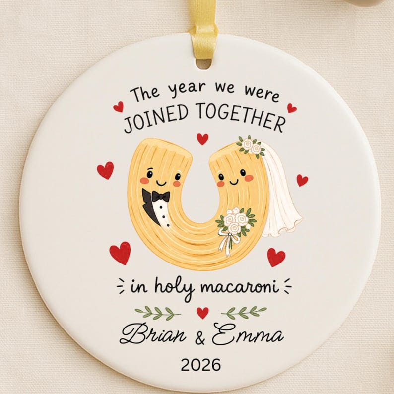 Custom Couple Wedding Gift | Personalized Newlywed Keepsake Wedding Day | First Christmas Marri product image 2