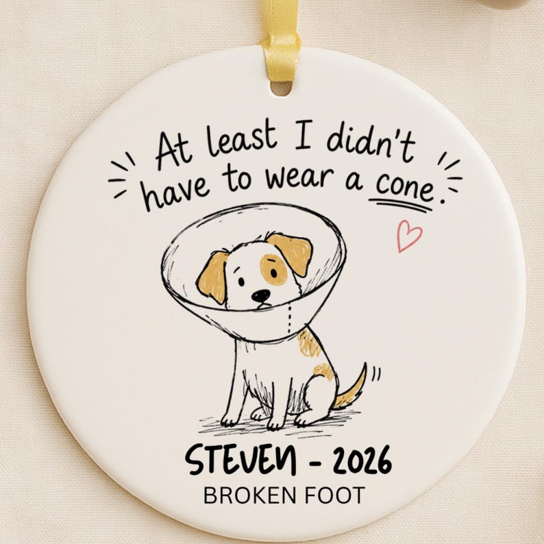 Funny Surgery Recovery Ornament Personalized | Surgery Gift for Dog Lover | Injury Recovery Gif product image 2
