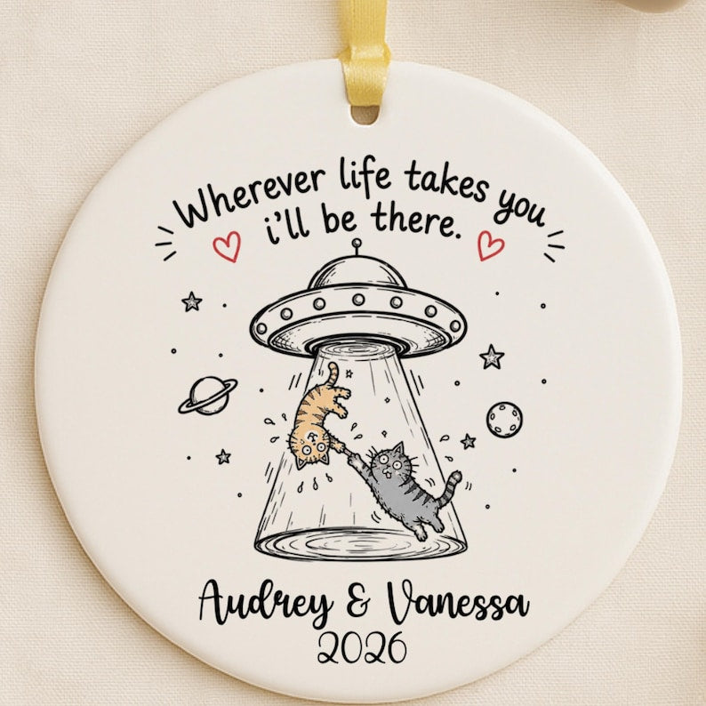 Best Friend Christmas Ornament Personalized | Funny Friendship Birthday Gift | Cat Lover Orname product image 2