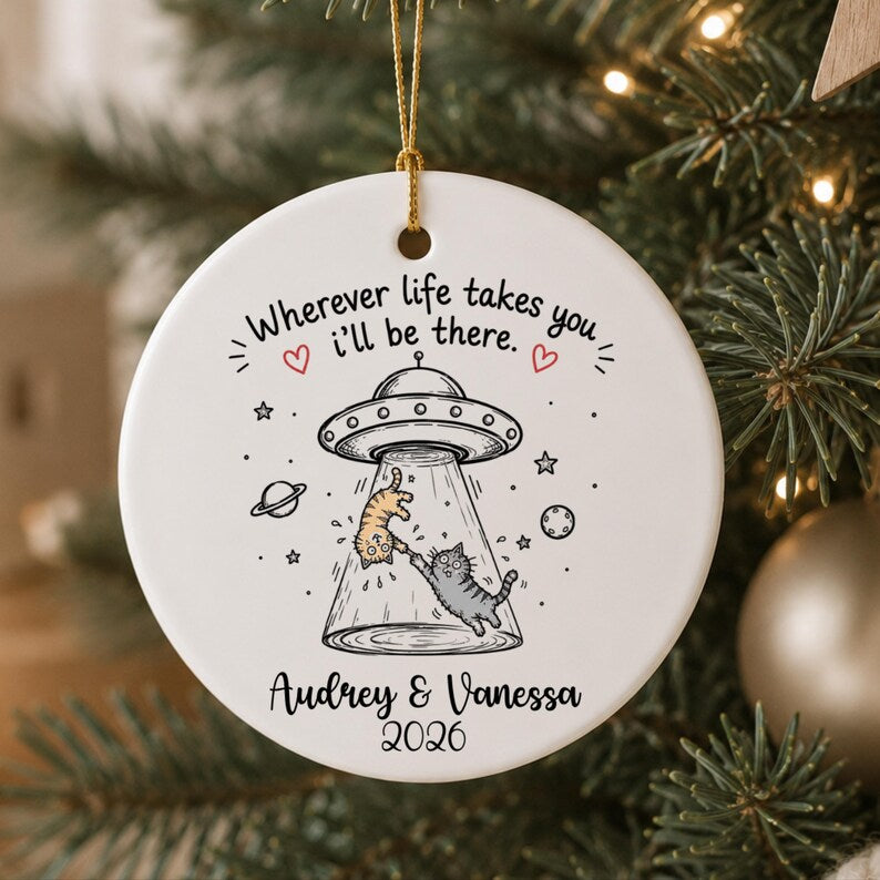 Best Friend Christmas Ornament Personalized | Funny Friendship Birthday Gift | Cat Lover Orname product image 12