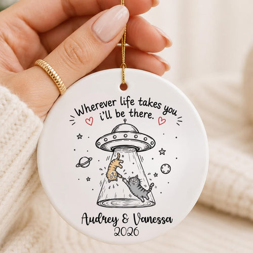 Best Friend Christmas Ornament Personalized | Funny Friendship Birthday Gift | Cat Lover Orname personalized Christmas ornament