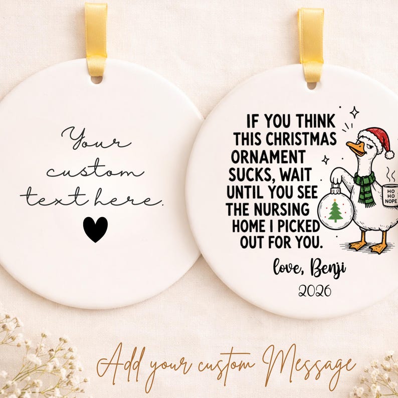Funny Christmas Gift for Mom or Dad | Personalized Gag Ornament for Parents | Funny Family Chri product image 2