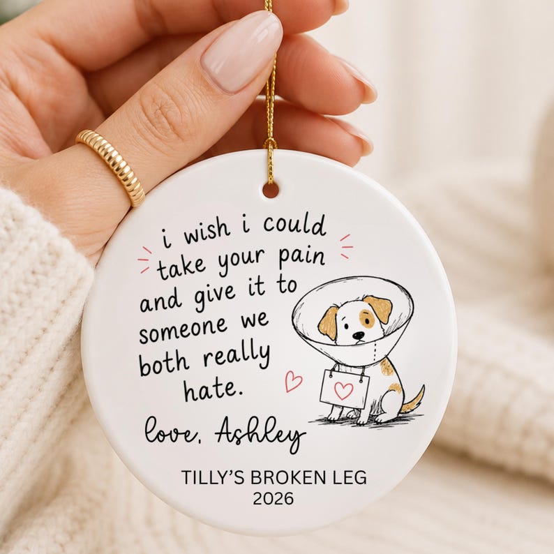 Funny Get Well Gift Personalized | Surgery Recovery Ornament | Thinking of You Gift | Injury Re personalized Christmas ornament