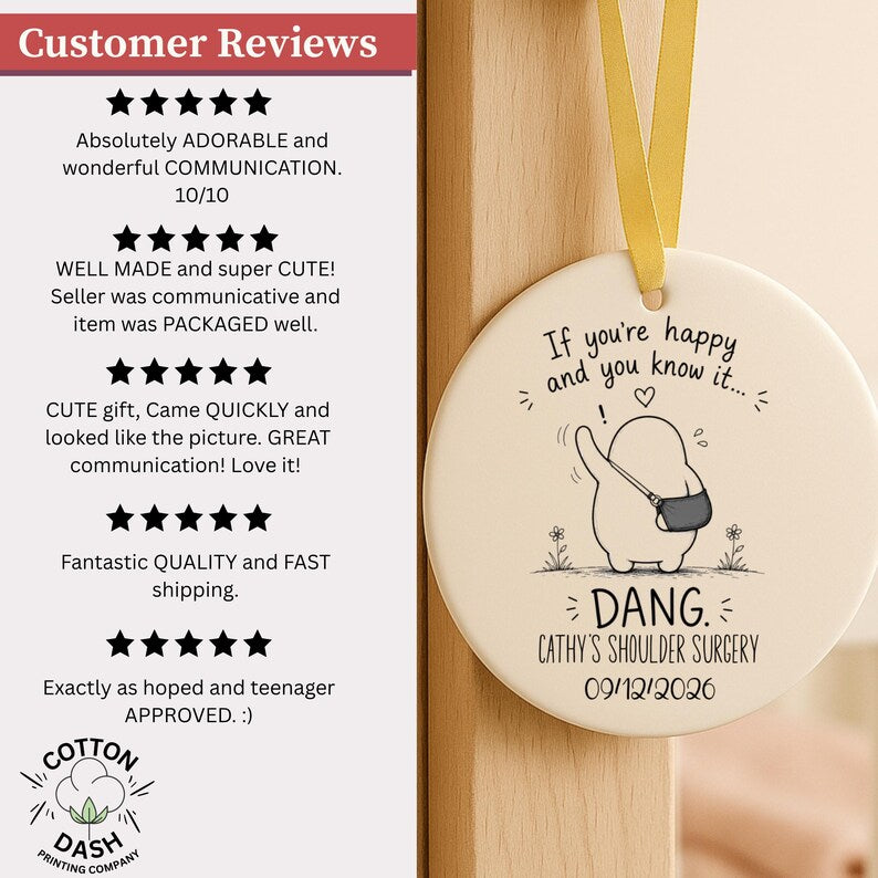 Funny Shoulder Surgery Gift | Personalized Shoulder Recovery Ornament | Rotator Cuff Surgery Gi product image 12