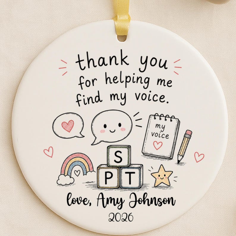 Speech Therapist Gift Personalized | Thank You Speech Therapist Ornament | SLP Christmas Gift | product image 4