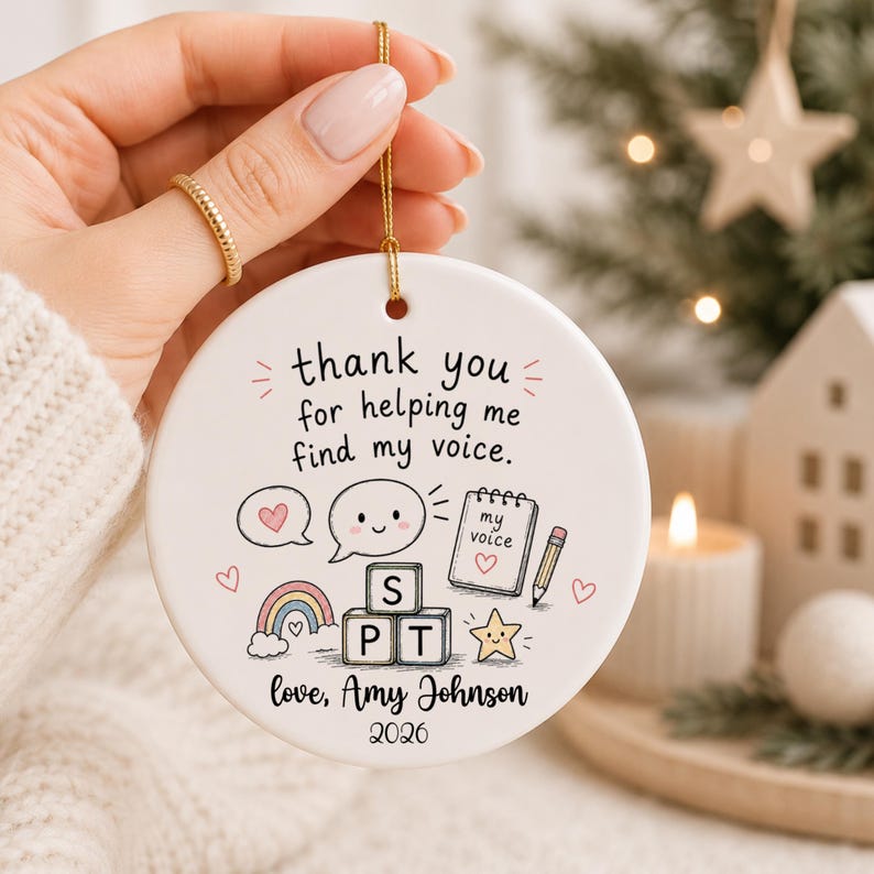 Speech Therapist Gift Personalized | Thank You Speech Therapist Ornament | SLP Christmas Gift | product image 8