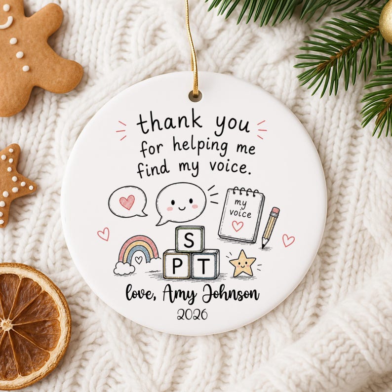 Speech Therapist Gift Personalized | Thank You Speech Therapist Ornament | SLP Christmas Gift | product image 10