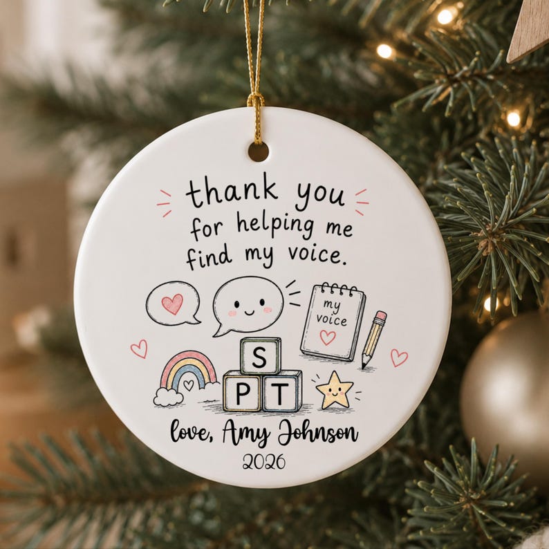 Speech Therapist Gift Personalized | Thank You Speech Therapist Ornament | SLP Christmas Gift | product image 11