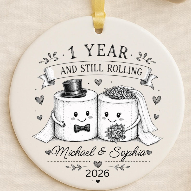 1st Anniversary Ornament Personalized – Funny Paper Anniversary Gift product image 8