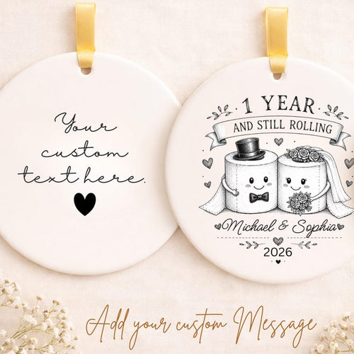 1st Anniversary Ornament Personalized – Funny Paper Anniversary Gift product image 2