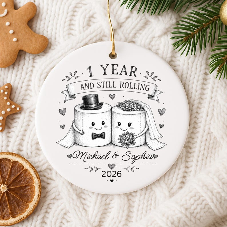 1st Anniversary Ornament Personalized – Funny Paper Anniversary Gift product image 9