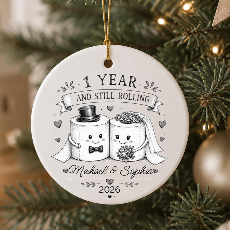 1st Anniversary Ornament Personalized – Funny Paper Anniversary Gift product image 11