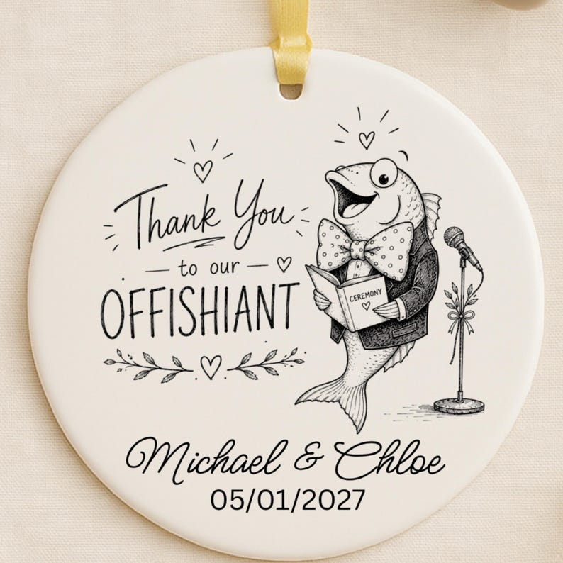 Thank You Officiant Ornament – Wedding Officiant Gift Personalized product image 4