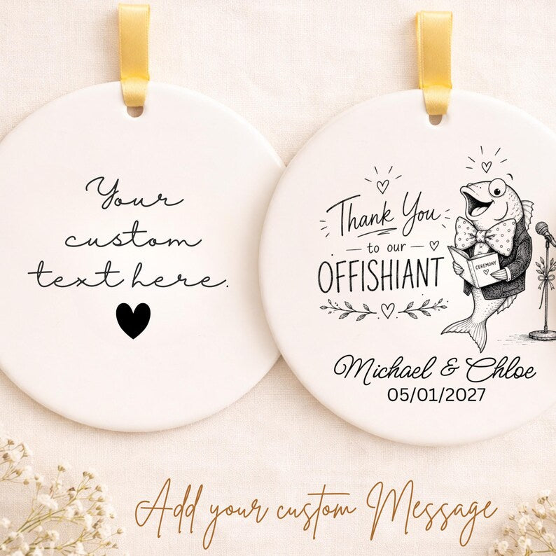 Thank You Officiant Ornament – Wedding Officiant Gift Personalized product image 2