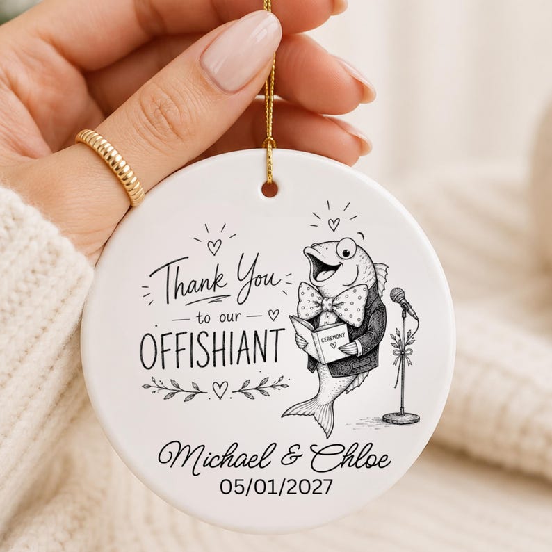 Thank You Officiant Ornament – Wedding Officiant Gift Personalized personalized Christmas ornament