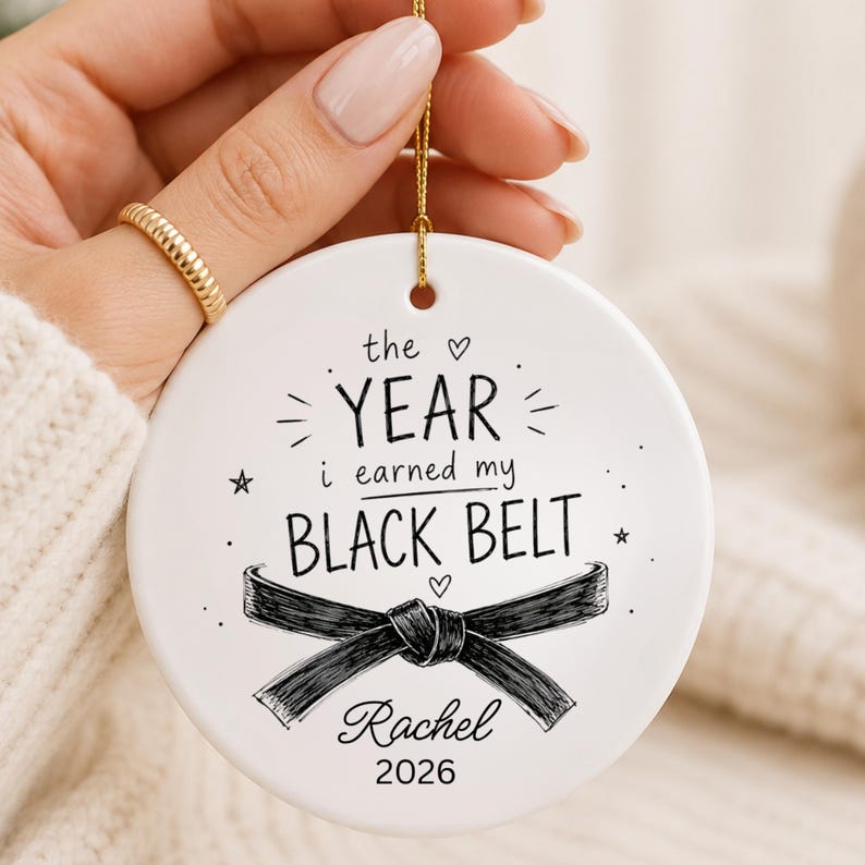 Black Belt Gift Personalized Ornament – Karate Graduation Gift personalized Christmas ornament