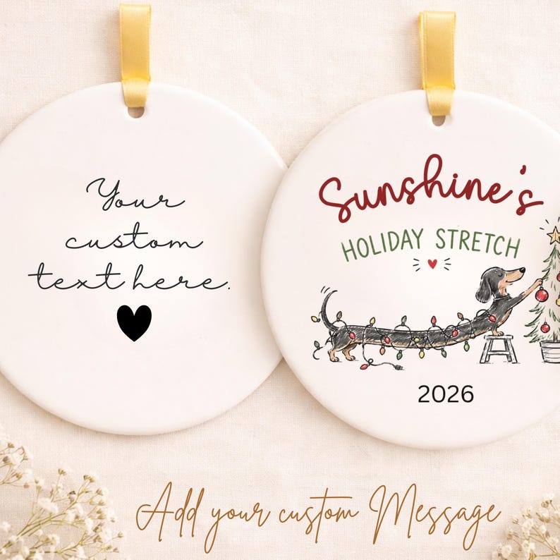 Personalized Dachshund Christmas Ornament – Doodle Wiener Dog Ornament product image 2