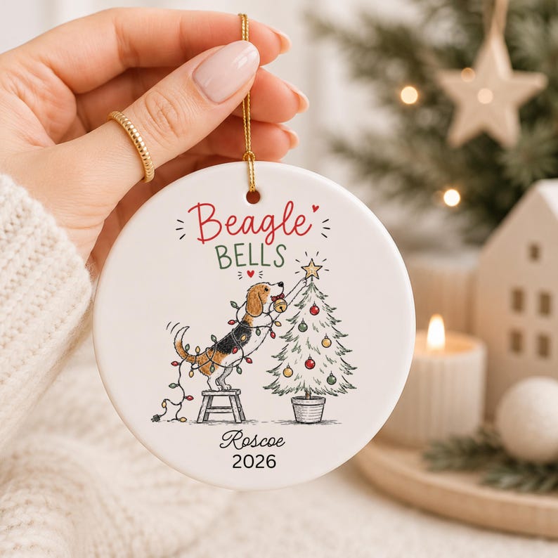 Personalized Beagle Christmas Ornament | Beagle Ornament | Beagle Gift for Dog Lovers | Custom  product image 4