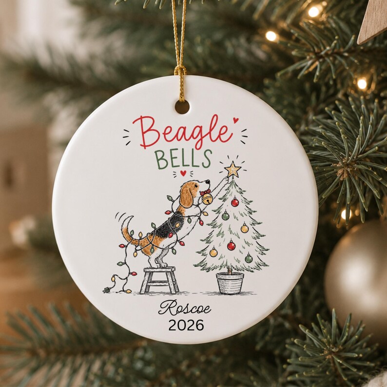 Personalized Beagle Christmas Ornament | Beagle Ornament | Beagle Gift for Dog Lovers | Custom  product image 8