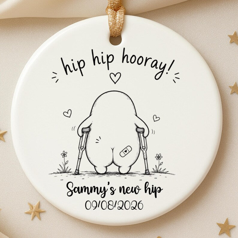 Hip Replacement Ornament Personalized | New Hip Get Well Soon Gift | Hip Surgery Recovery Gift  product image 11