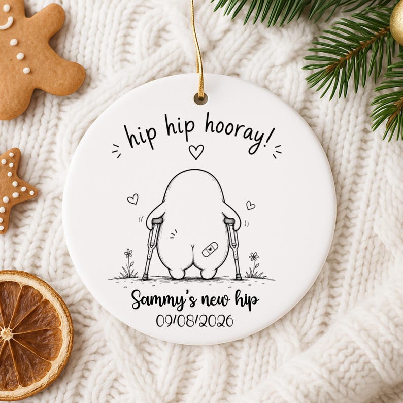 Hip Replacement Ornament Personalized | New Hip Get Well Soon Gift | Hip Surgery Recovery Gift  product image 10