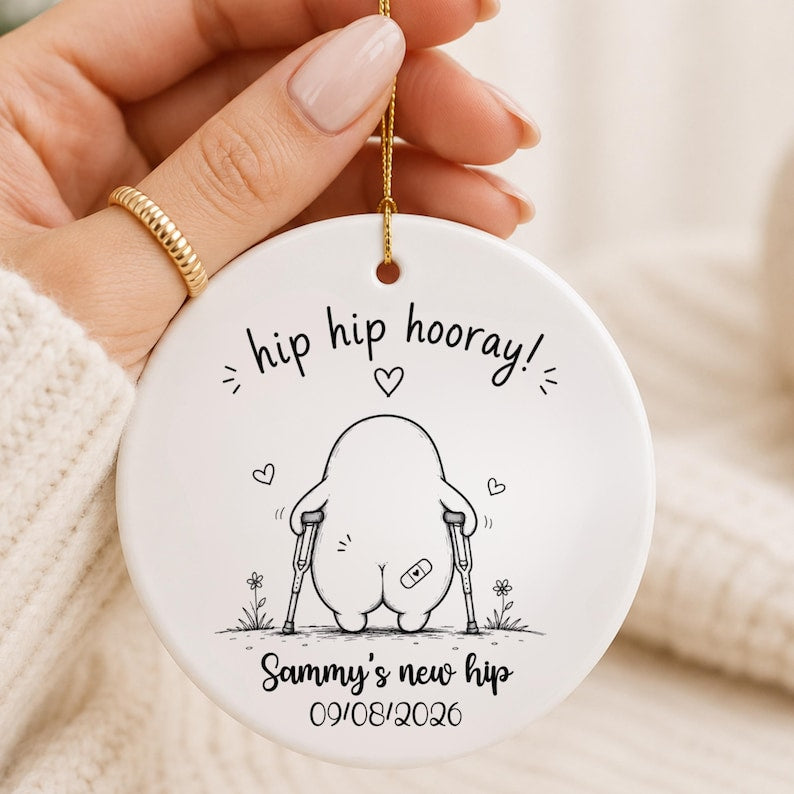 Hip Replacement Ornament Personalized | New Hip Get Well Soon Gift | Hip Surgery Recovery Gift  personalized Christmas ornament