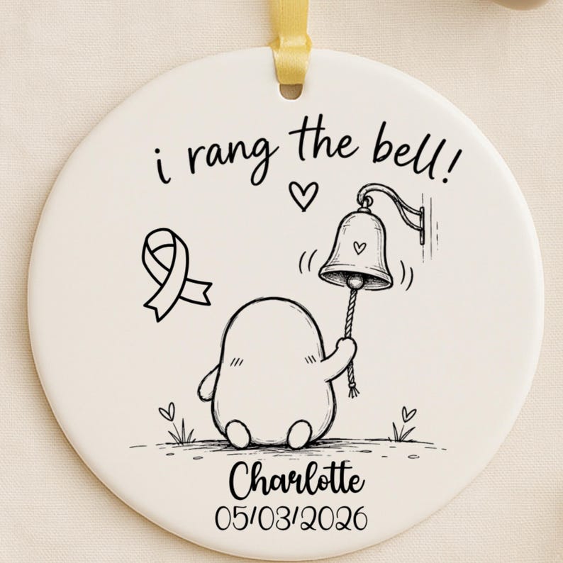 Personalized Ring The Bell Ornament – Cancer Survivor Gift product image 4