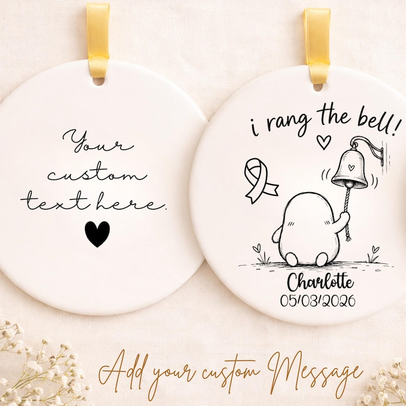 Personalized Ring The Bell Ornament – Cancer Survivor Gift product image 2