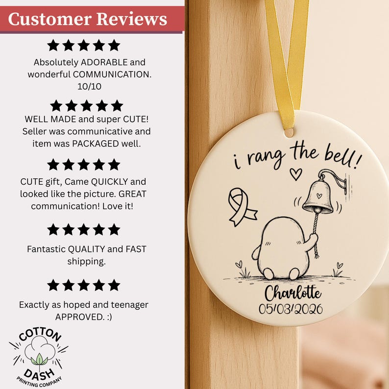Personalized Ring The Bell Ornament – Cancer Survivor Gift product image 12